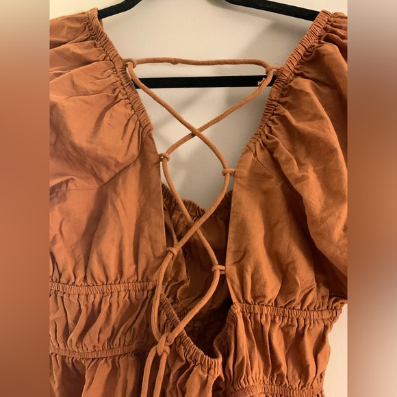 Free People Phoebe Smocked Lace Up Top - Picture 10 of 13